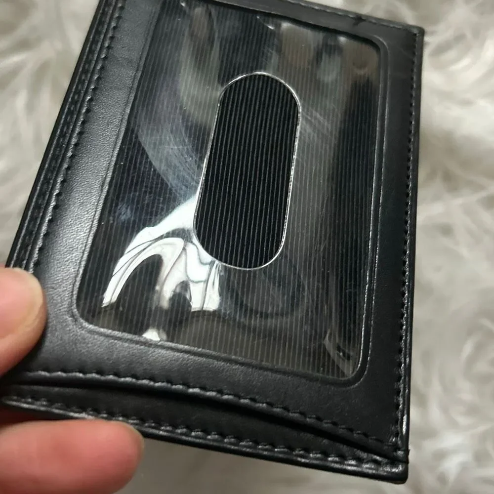 MERCEDES BENZ Genuine OEM Black Leather Card Holder Wallet Window